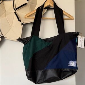 New Turtle Fur x Birdie blue ski brand tote bag